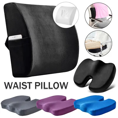 Memory Foam Cushion Seat Pillow Coccyx Orthopaedic Back Pain Relief Office Chair • £8.99