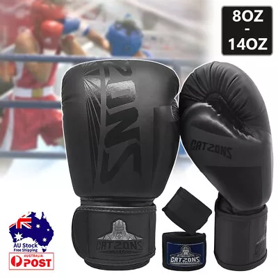 MMA Kick Boxing Punching Gloves Muay Thai Boxing Mitts For Kids Adult 8OZ-14OZ • $34.89