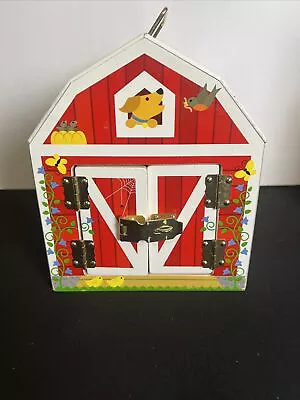 Melissa & Doug Wooden Latches Barn With Doors Activity Busy Board Barn • $29.99