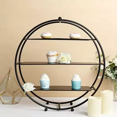 21-Inch 3 Tier Metal Wheel CUPCAKE HOLDER Dessert DISPLAY STAND Party Supplies • $40.24