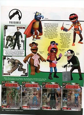 Palisades Muppets Action Figures - Vintage 2002 Toys Print Ad Fozzy Animal Gonzo • $13.64