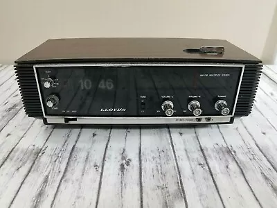 $52.95 • Buy Vintage LLOYD'S Flip Clock Alarm AM/FM Radio Wood Grain J636G-37A 