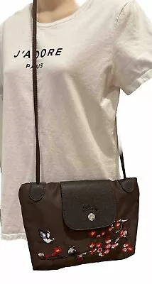 Authentic Longchamp Model Ederose Crossbody Bag Small Brown • $34.99