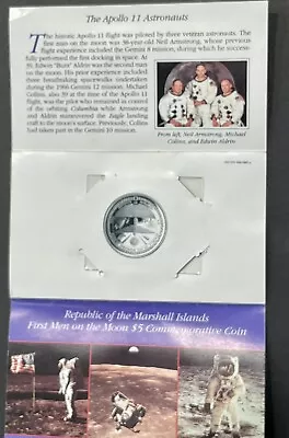 1989 Marshall Islands. 5 Dollars. 20th Anniversary - First Men On The Moon Coin. • $7.95