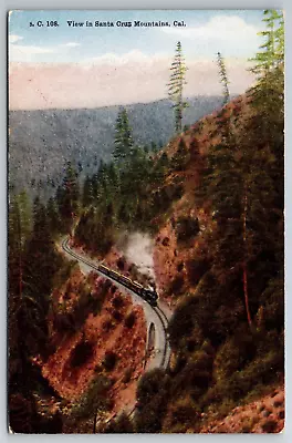 Vintage Postcard CA View In Santa Crus Mountains Train RR Tracks ~13221 • $1.97