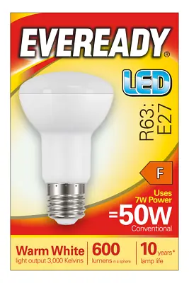 Eveready 7.8w (=50w) ES R63 (R64) Reflector LED Warm White Light Bulb • £2.60