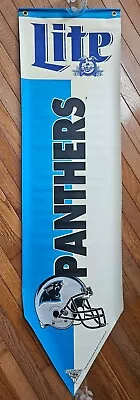 Carolina Panthers Inaugural 1995 Vinyl Miller Lite Banner 57 Lx15 W Rare • $74.95