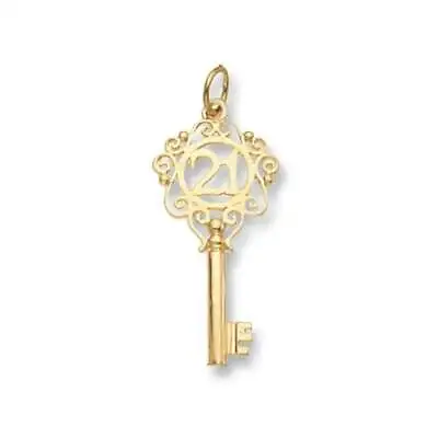 9ct Yellow Gold 21St Birthday Key Pendant PN406 • £163