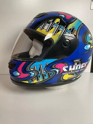 Vintage Shoei Full Face Motorcycle Helmet XL Graphic • $199.99