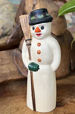 $149 • Buy Vintage  VAILLANCOURT FOLK ART Snowman Figure Pipe & Hat  7 Christmas  Chalkware
