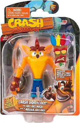 Crash Bandicoot Bandai Action Figures With Mask | 11cm Toy With Mask And Stand | • £13.03