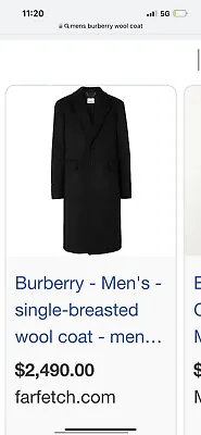 NWOT Mens Burberry Cashmere Wool  Overcoat Size 36/38 Nova Check Lining • $699