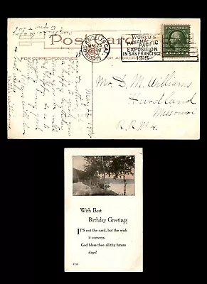 Mayfairstamps US 1915 Los Angeles To Hurdland MO Bday Postcard Aaj_32227 • $1
