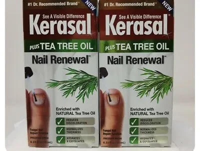 2 Pack Kerasal Plus Tea Tree Oil Fungal Nail Renewal Repair Solution FRESH #7394 • $26.95