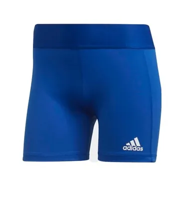 Adidas Techfit Volleyball Shorts 4  Blue Sports Athletic Tight Fit Women Sz 2XL • $19.99