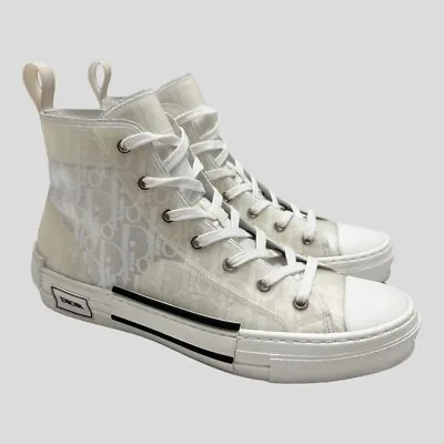 DIOR B23 High Top Logo Oblique Sneakers White SZ 43 US 10 • $465