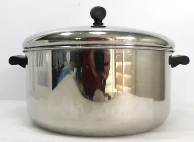 Vintage Farberware 6 Qt Stainless Steel Stockpot Aluminum Clad Bottom W/ Lid • $24.99