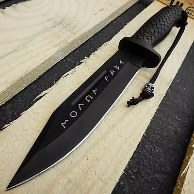 Greek Warrior MOLON LABE Fixed Blade Knife Camping EDC Knife Tactical Black • $23.13
