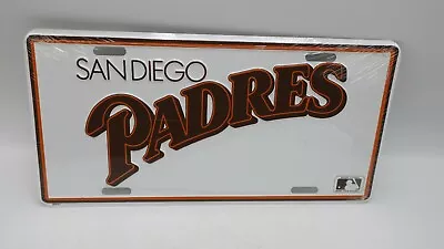 NOS Metal Embossed Front License Plate Car Tag San Diego Padres MLB Baseball • $5.94