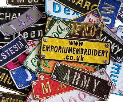 £4.40 • Buy Personalised Name Embroidered Patches Sew Iron On Hook&Loop Badge Biker Applique