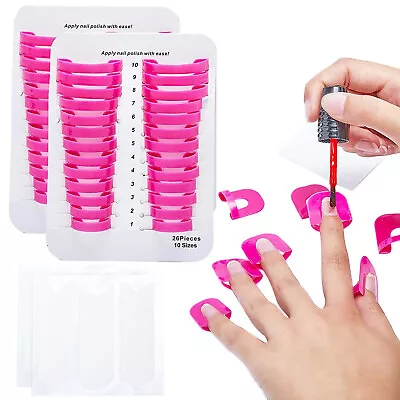 52 PCS Plastic Nail Polish Protectors Cuticles Guards For Fingers With 10 Sizes • $9.99