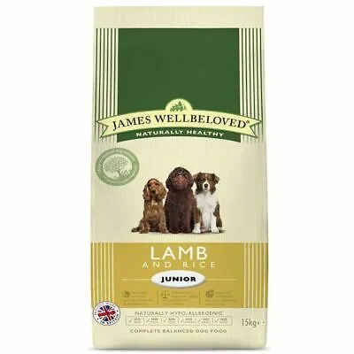 £73.27 • Buy 15kg James Wellbeloved Lamb & Rice Dry Junior Dog Food Hypoallergenic Kibble