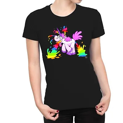 1Tee Womens Unicorn Rainbow Juice T-Shirt • £7.99