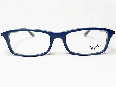 NEW Ray Ban RB7017 5260 Mens Matte Blue/Grey Rectangle Eyeglasses Frames 56/17 • $119.99