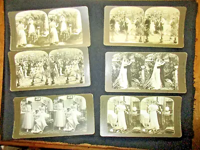 Lot Of 6 Stereo View Stereoview Cards American View Co 1900 WEDDING BRIDE #1 • $12.99