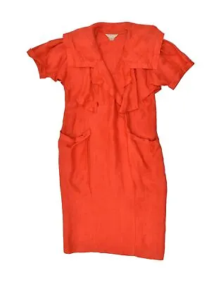 MARIELLA BURANI Womens Loose Fit Sheath Dress IT 42 Medium Red Linen AS23 • $31.32