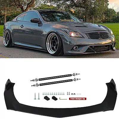 Carbon Fiber Front Bumper Lip For Infiniti G37 Splitter Spoiler+Strut Rods • $69.99