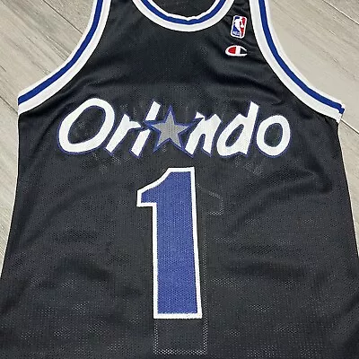 Champion Men’s Vintage NBA Jersey Orlando Magic #1 Hardaway Men’s Size 36 • $29