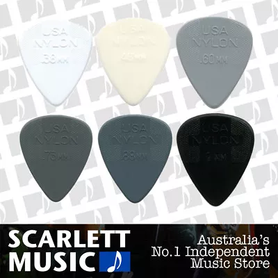 $5.35 • Buy 6 X Jim Dunlop Nylon Mixed   Greys   Assorted Gauge Guitar Picks / Plectrums