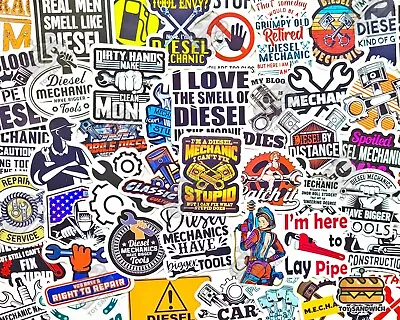 50 Pcs  Diesel Mechanic  Sticker Pack Handyman Gift Truck Garage Toolbox Sticker • $10.95