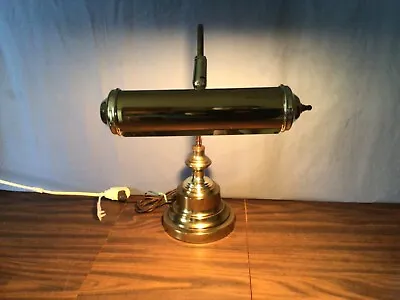 Vintage Bankers Desk Brass Gold Tone Piano Lamp Adjustable Table Light • $23.95