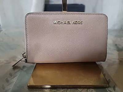 Michael Kors Jet Set Travel Multifunction Phone Wallet Wristlet Tan-read Descrip • $21