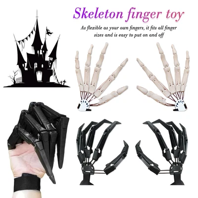 £8.84 • Buy Articulated Fingers Scarry Fake Fingers Halloween Skeleton Hands Realistic WaxdE