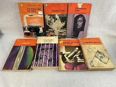 Lot Of 7 Vintage Penguin Literature Paperbacks ~ Orange Spine Fiction • $21.95