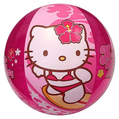 $3.49 • Buy Inflatable Beach Ball 20  Sanrio Hello Kitty Surfing Aloha Hawaiian NEW