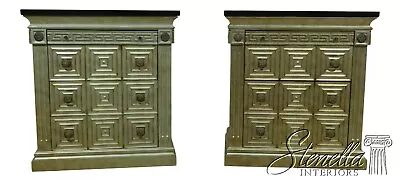 F51652EC: Pair COLLEZIONE EUROPA Italian Regency Marble Top Chests • $1795