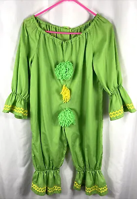 $20 • Buy Vintage Childs Green Clown Costume Handmade Kids Jumpsuit Halloween