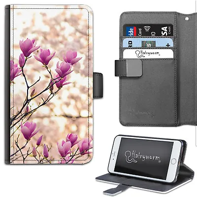 Purple Tree Blossom Phone Case;PU Leather Wallet Case;Cover For Samsung;Apple • £14.99