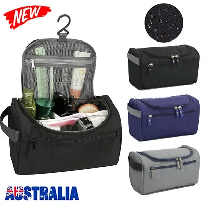 Mens Toiletry Bag Travel Carrying Makeup Case Shower Bathroom Storage Waterproof • $16.48