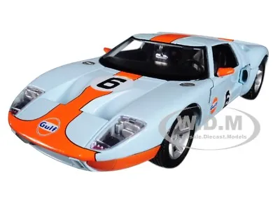 Ford Gt Concept #6  Gulf  Light Blue W/orange Stripe 1/24 Diecast Motormax 79641 • $20.99