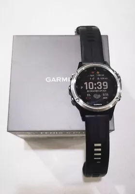 Garmin Fenix 5 Plus Multisport GPS/HRM Watch - Silver/Black Boxed With Paperwork • $200