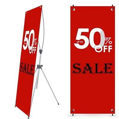 Heavy-Duty X Banner Stand 31 ½ X78  Business & Store Sign Holder Display • $47.99
