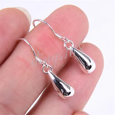 $15.99 • Buy Women's Solid 925 Sterling Silver Fashion Teardrop 1.2 Inch Dangle Earrings H047