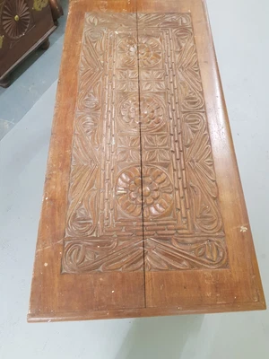 Large Wooden Hand Carved  Chest Trunk /Storage /Blanket Box/ Coffee Table • £120