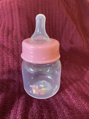 £4.87 • Buy Reborn 2 Oz Pink “Foxy” PREEMIE NO HOLE NIPPLE” EMPTY Faux Baby Bottle~See Photo