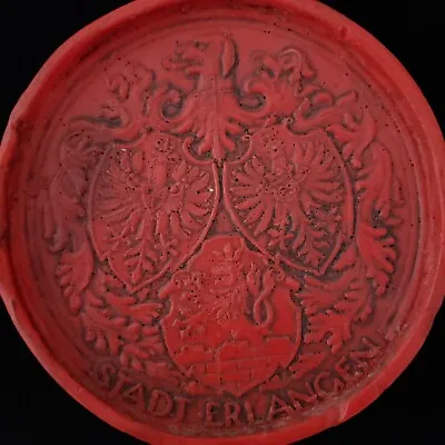 Antique German Royalty Wax Seal Document Imperial Eagle Coat Arms Royal Cypher • $674.95